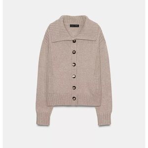 Zara Rib Trim Cardigan Sweater